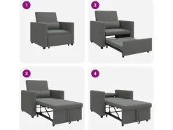vidaXL Einzel-Schlafsofa mit Rädern Dunkelgrau 90 x 165 x 87 cm Stoff 42002685