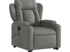 vidaXL Elektrischer Massagesessel mit Aufstehhilfe Dunkelgrau Stoff Modell 6