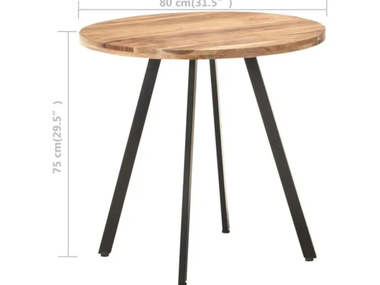 vidaXL Esstisch 80 cm Massivholz Akazie 320485