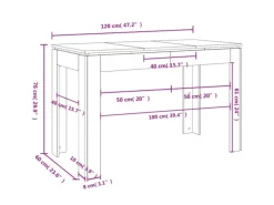 vidaXL Esstisch Betongrau 120x60x76 cm Holzwerkstoff