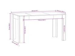 vidaXL Esstisch Schwarz 140x74,5x76 cm Holzwerkstoff