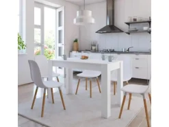 vidaXL Esstisch Weiß 120x60x76 cm Holzwerkstoff 800432