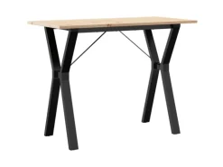 vidaXL Esstisch Y-Gestell 100x50x75 cm Massivholz Kiefer und Gusseisen