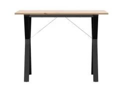 vidaXL Esstisch Y-Gestell 100x50x75 cm Massivholz Kiefer und Gusseisen