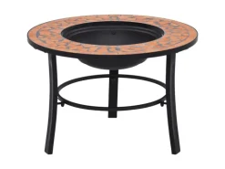 vidaXl Feuerstelle Mosaik Keramik Terracotta 68 cm