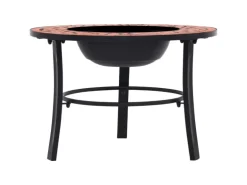 vidaXl Feuerstelle Mosaik Keramik Terracotta 68 cm