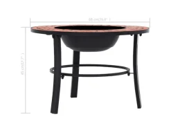 vidaXl Feuerstelle Mosaik Keramik Terracotta 68 cm