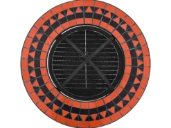 vidaXL Feuertisch Mosaik Keramik Terracotta und Weiß 68 cm