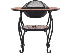 vidaXL Feuertisch Mosaik Keramik Terracotta 68 cm