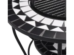 vidaXL Feuertisch Mosaik Keramik Schwarz und Weiß 68 cm