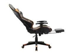 vidaXL Gaming-Stuhl mit Fußstütze Schwarz und Orange Kunstleder Modell 1