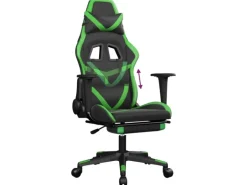 vidaXL Gaming-Stuhl mit Fußstütze Schwarz und Grün Kunstleder Modell 3