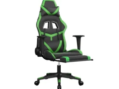 vidaXL Gaming-Stuhl mit Fußstütze Schwarz und Grün Kunstleder Modell 3