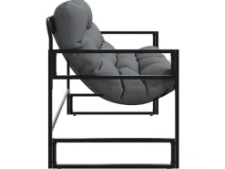 vidaXL Gartenbank mit Kissen Anthrazit 113 cm Stahl