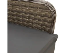 vidaXL Gartensessel Stahl Verstellbar mit Kissen Grau Poly Rattan