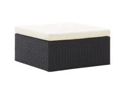 vidaXL Garten-Sonneninsel mit Dach Schwarz Poly Rattan