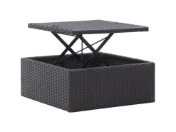vidaXL Garten-Sonneninsel mit Dach Schwarz Poly Rattan