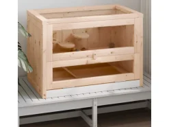 vidaXL Hamsterkäfig 60x35,5x42 cm Massivholz Tanne