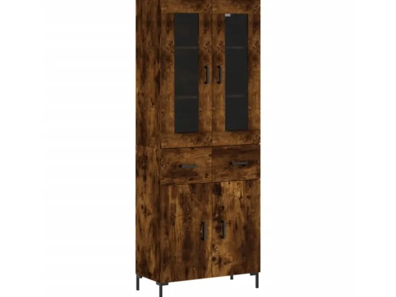 vidaXL Highboard Räuchereiche 69,5x34x180 cm Holzwerkstoff 3198534