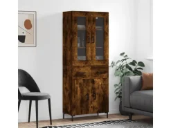 vidaXL Highboard Räuchereiche 69,5x34x180 cm Holzwerkstoff 3198534
