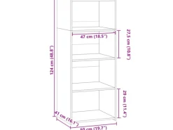 vidaXL Highboard Schwarz 50x41x124 cm Holzwerkstoff 846398