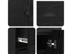 vidaXL Highboard Schwarz Eichen-Optik 70 x 35,5 x 67,5 cm 881419