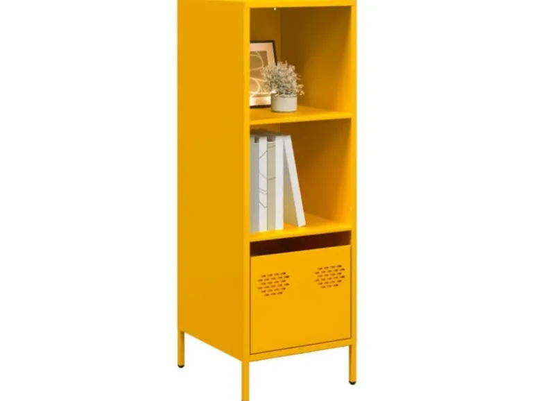 vidaXL Highboard Senfgelb 35x39x103,5 cm Stahl 851379