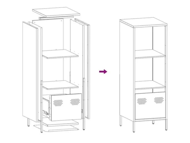 vidaXL Highboard Senfgelb 35x39x103,5 cm Stahl 851379