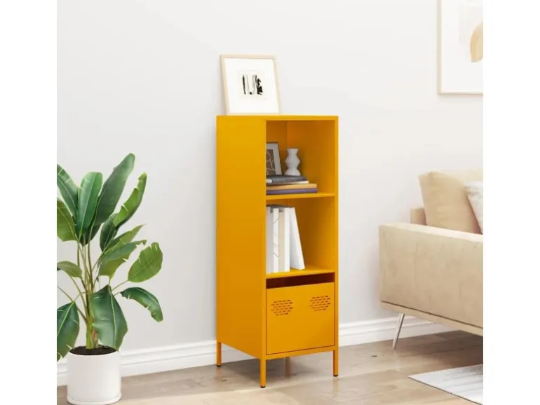 vidaXL Highboard Senfgelb 35x39x103,5 cm Stahl 851379