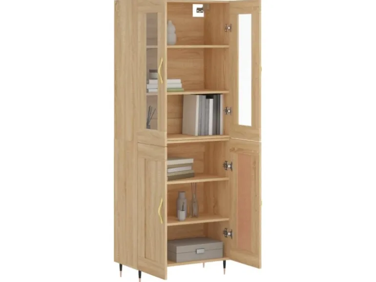vidaXL Highboard Sonoma-Eiche 69,5x34x180 cm Holzwerkstoff 3198324
