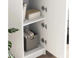 vidaXL Highboard Weiß 31,5 x 32 x 124 cm Holzwerkstoff 869346
