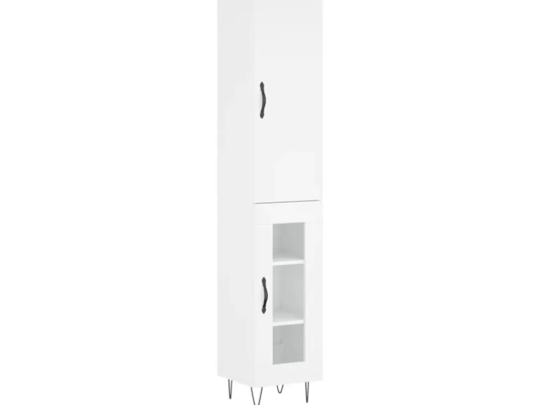 vidaXL Highboard Weiß 34,5x34x180 cm Holzwerkstoff 3199073