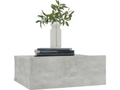 vidaXL Hängender Nachttisch Betongrau 40x30x15 cm Holzwerkstoff