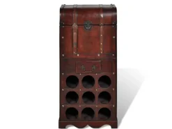 vidaXL Holz-Flaschenregal für 9 Flaschen mit Aufbewahrungstruhe