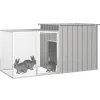 vidaXL Kaninchenkäfig Grau 200x91x100 cm Verzinkter Stahl