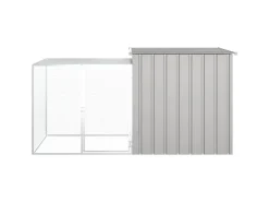 vidaXL Kaninchenkäfig Grau 200x91x100 cm Verzinkter Stahl