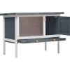vidaXL Kaninchenstall 1 Ebene Grau Holz