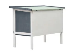 vidaXL Kaninchenstall 1 Ebene Grau Holz