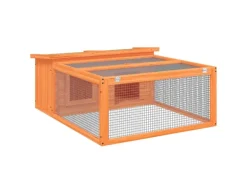 vidaXL Kaninchenstall Braun 117,5x97x47,5 cm Massivholz Kiefer