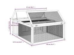 vidaXL Kaninchenstall Braun 117,5x97x47,5 cm Massivholz Kiefer