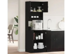 vidaXL Küchenschrank mit Regal Schwarz Eichen-Optik 60 x 50 x 180 cm 3365557