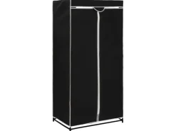 vidaXL Kleiderschrank Schwarz 75×50×160 cm
