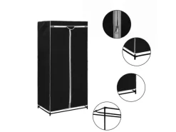 vidaXL Kleiderschrank Schwarz 75×50×160 cm