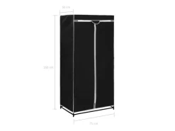vidaXL Kleiderschrank Schwarz 75×50×160 cm