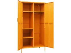 vidaXL Kleiderschrank Senfgelb 90x50x180 cm Stahl