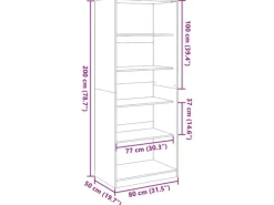 vidaXL Kleiderschrank Weiß 80x50x200 cm Holzwerkstoff