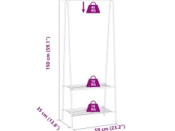 vidaXL Kleiderständer 59 x 35 x 150 cm Weiß 246725