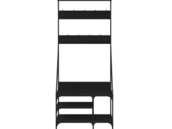 vidaXL Kleiderständer mit Schuhablage Schwarz 80x40x184 cm 837862