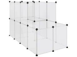 vidaXL Kleintierkäfig Transparent 142x74x93 cm PP und Stahl