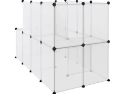vidaXL Kleintierkäfig Transparent 142x74x93 cm PP und Stahl
